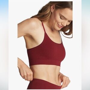 Yummie‎ Jasmine Boa Scoop Neck Bralette Size S/M Color Cabernet NWT